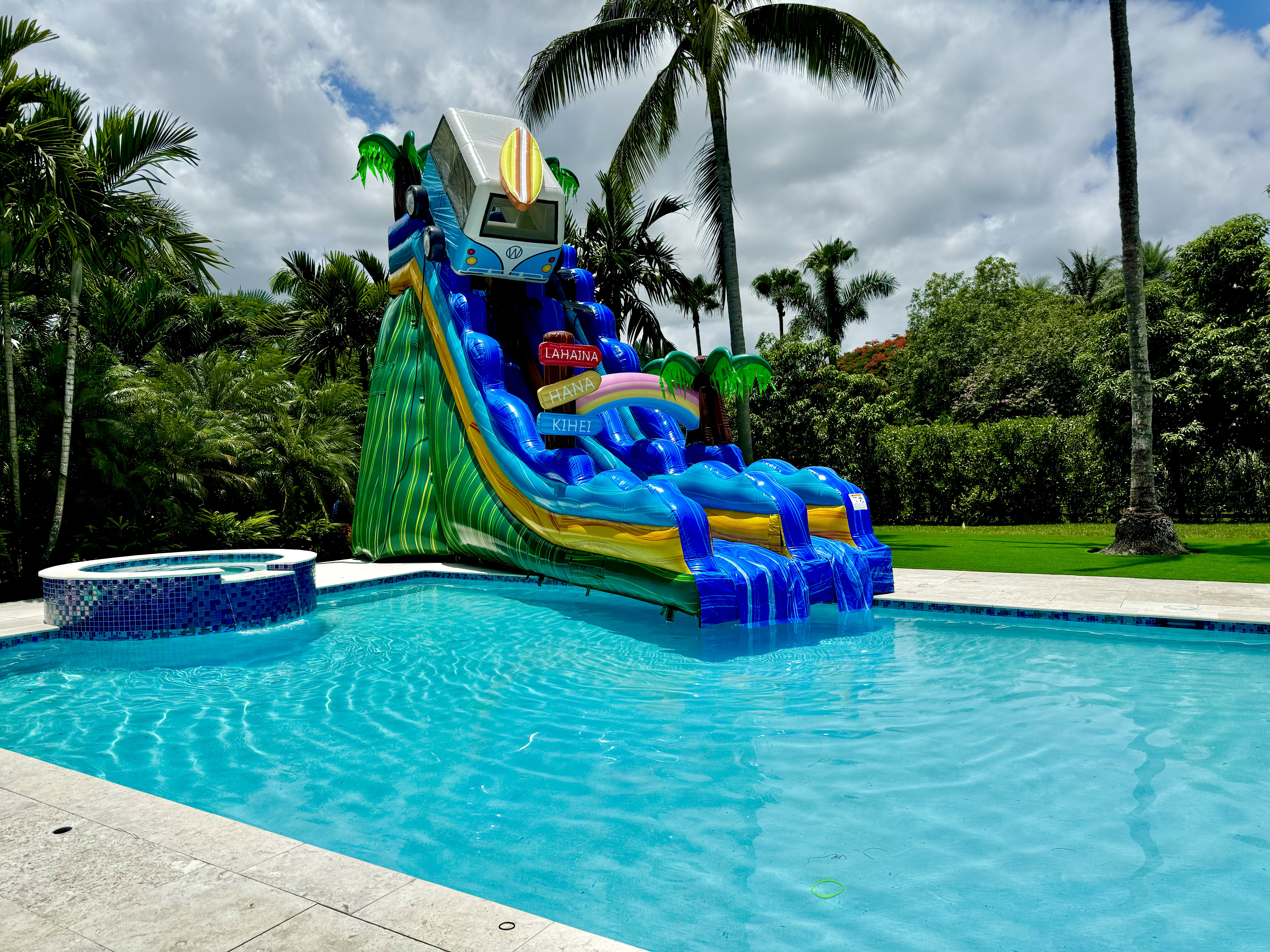 Beach Camper Waterslide 25ft T, 45ft L, 15ft W