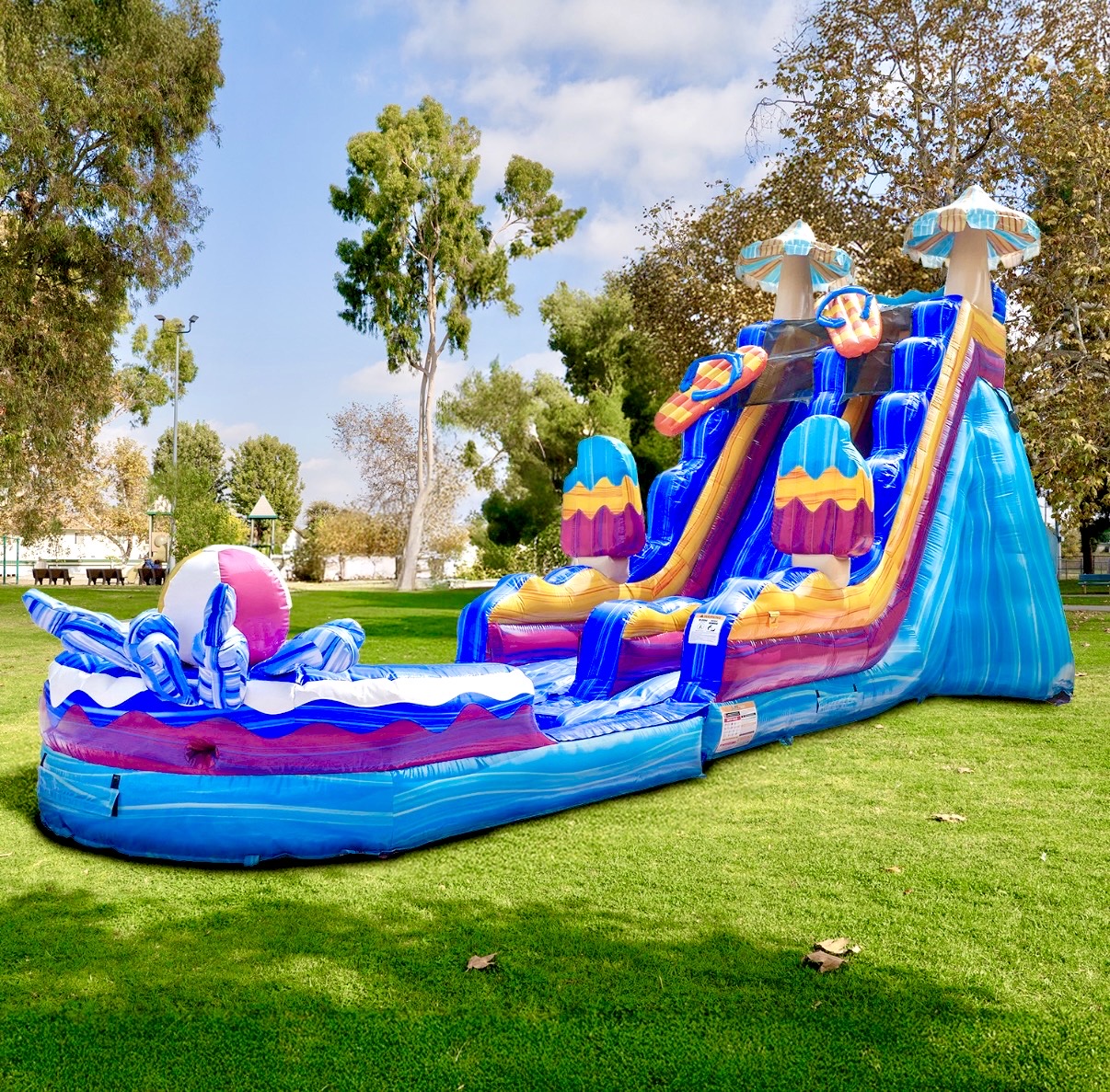 Pool Party Waterslide 19ft T, 37ft L, 15ft W