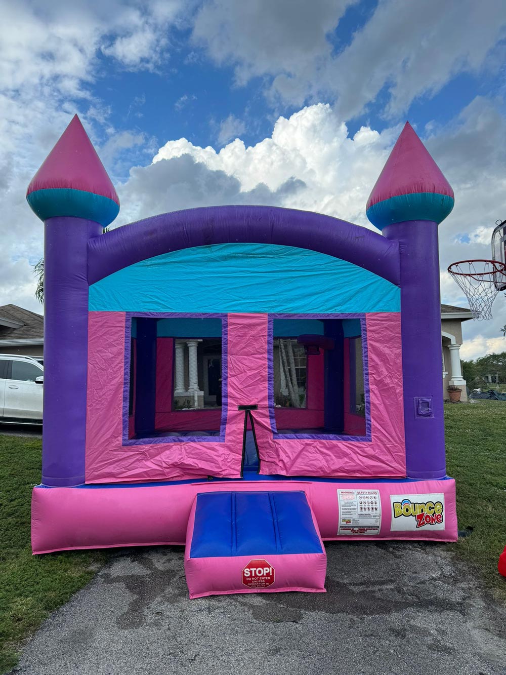 Pink and Purple Bounce Castle 13 x 13 ft