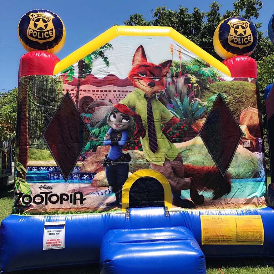 jumpers paradise rent miami Bounce Houses rent theme zootopia bounse house